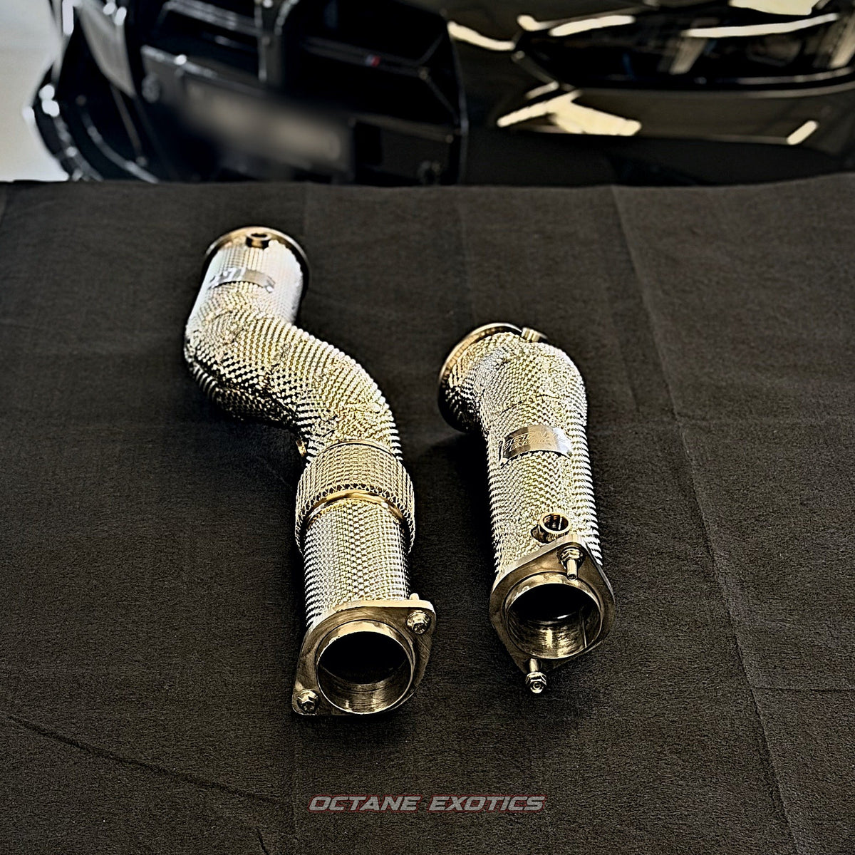 S58 Catless Downpipes (Pair) — M3 G80 · M4 G82/83 · M2 G87