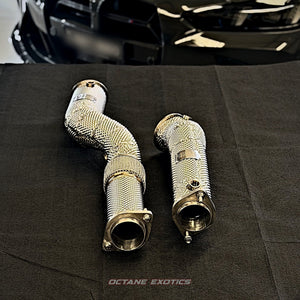 S58 Catless Downpipes (Pair) — M3 G80 · M4 G82/83 · M2 G87