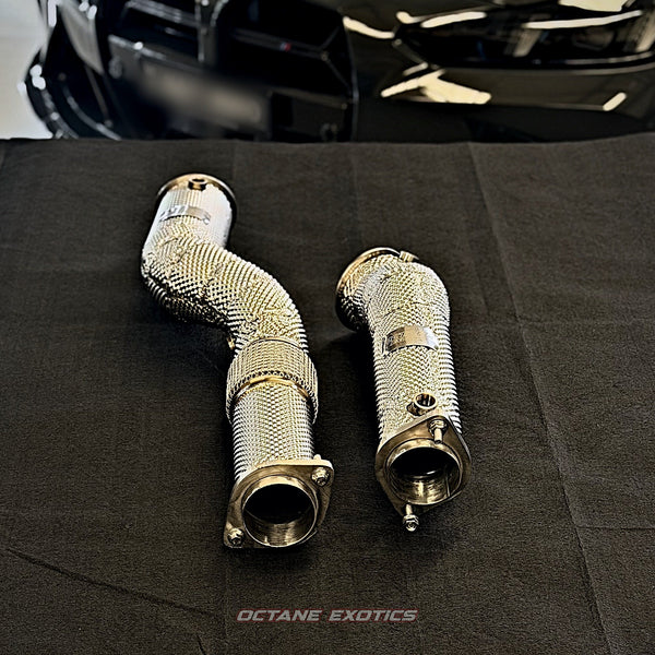 S58 Catless Downpipes (Pair) — M3 G80 · M4 G82/83 · M2 G87