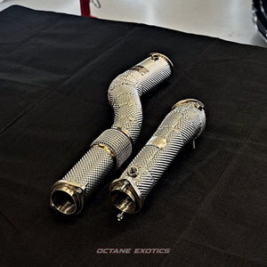 S58 Catless Downpipes (Pair) — M3 G80 · M4 G82/83 · M2 G87