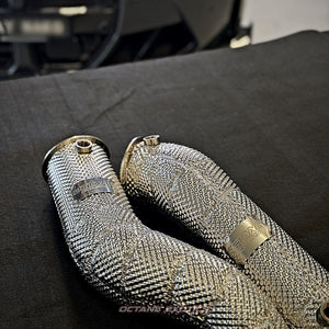 S58 Catless Downpipes (Pair) — M3 G80 · M4 G82/83 · M2 G87