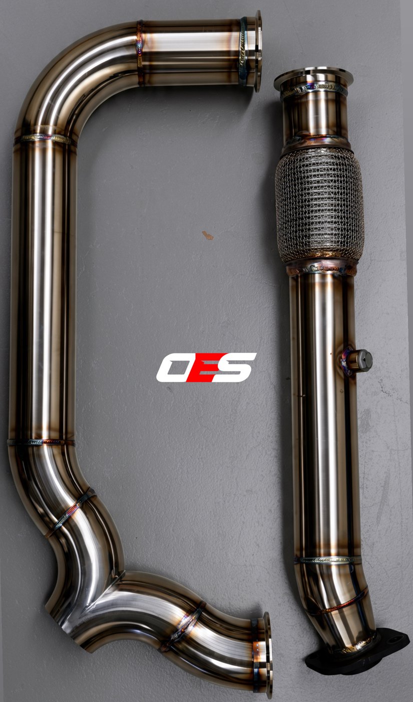 OES twin downpipe